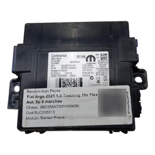  Módulo Pressão De Ar Do Pneu Jeep Argo Cronos Cod. 52100897