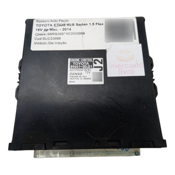 Modulo Injeção Toyota Etios 1.5 16v Flex Cod.896610dj21